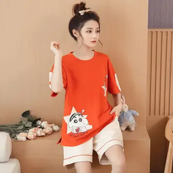 

2020 Summer Good Quality Pajama Sets For Women 2 Pcs Short-sleeve Trousers Pyjamas Cotton Pijama Female Casual Comfort Sleepwear