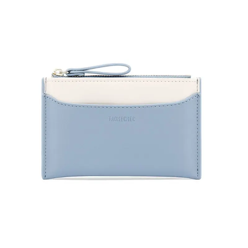 blue Модный женский кожаный кошелек для кредитных карт, сумка на молнии для монет, сумочка - Цвет: blue