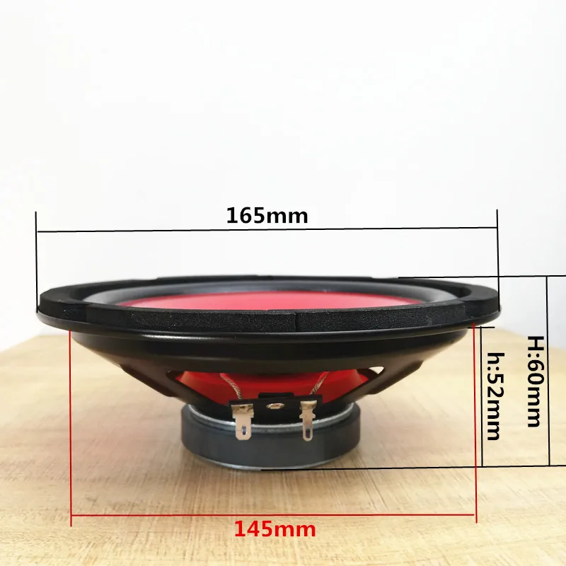 2pcs/Lot 165mm Waterproof 6.5 Inch I KEY BUY Car Audio Loudspeaker 4 Ohm Red Injection Cone Foam Edge Full Range Speaker
