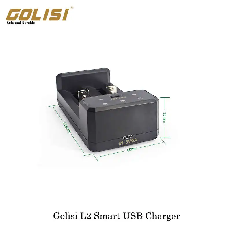 GOLISI L2 2.0A интеллигентая(ый) USB Батарея Зарядка для батарей Li-Ion(литий-ионных) 18650/20700/21700/26650/18500 AA AAA Перезаряжаемые Батарея