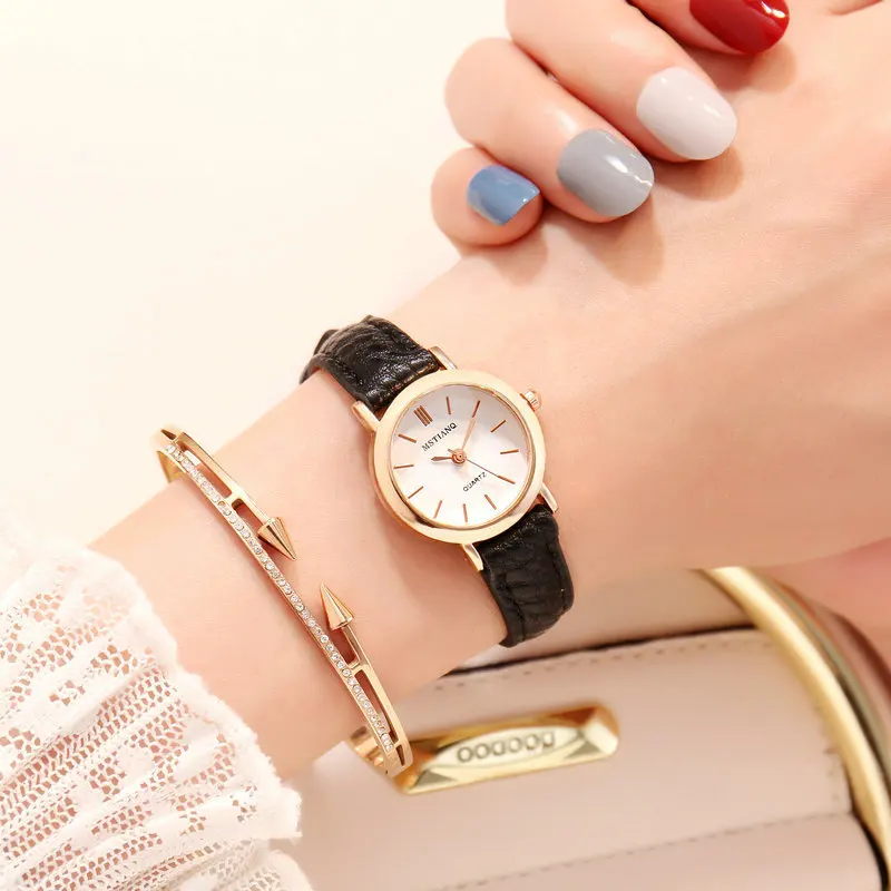 

Simple Retro Fashion Ladies Watch 8 Styles Choose Pin Buckle Imitation Leather Female Quartz Watches Ladies Gift