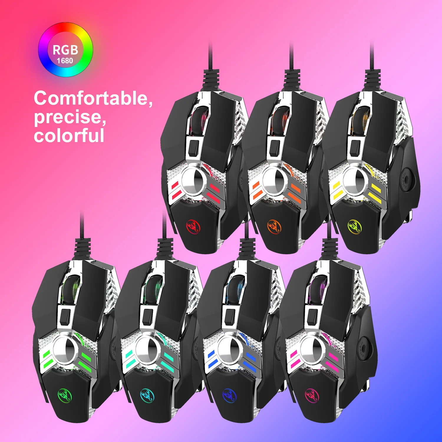 chave programável com fio mouse luz legal arma automática mouse
