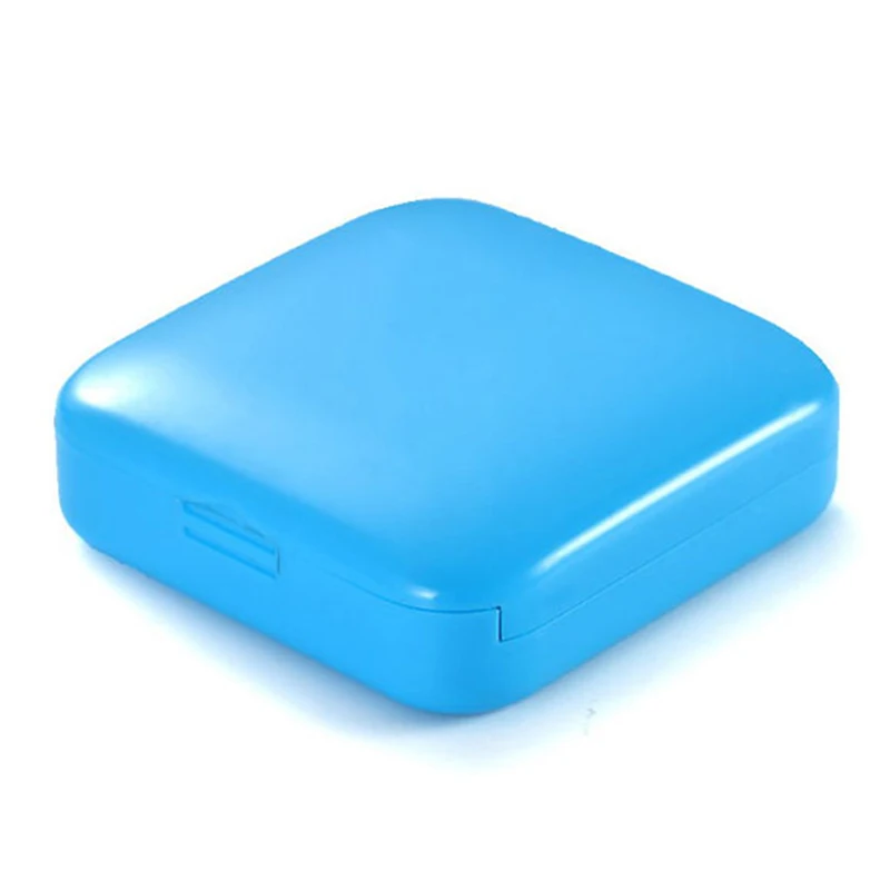 Синий 1 шт. открытый стиль коробка для таблеток Чехол для хранения Контейнер чехол s коробка для хранения мини портативный 2 сетки Push медицина коробка для таблеток - Цвет: Синий