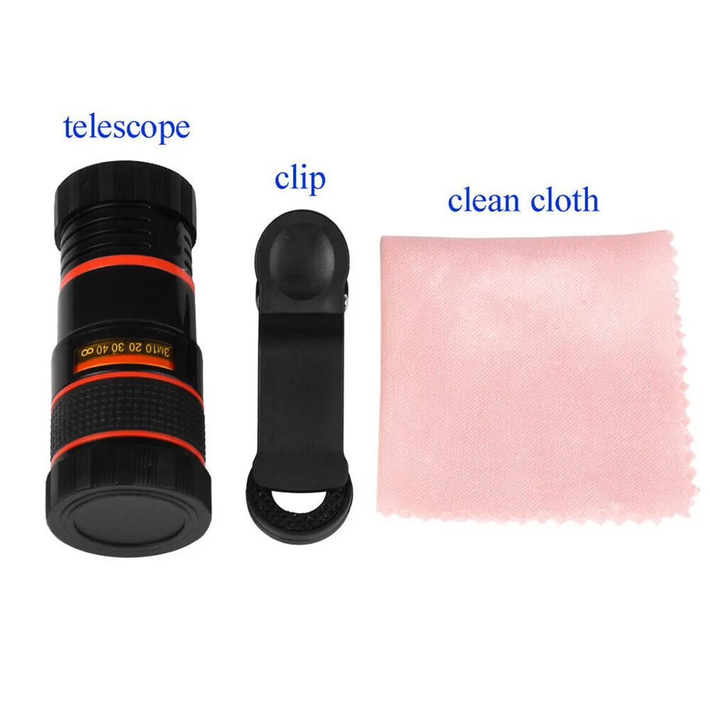 Объектив камеры телефона 12X Zoom для смартфона 2 в 1 HD Монокуляр с двойным