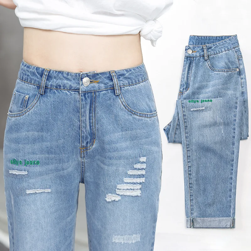 

Yifan Profit 2019 Summer New Style Trousers Dad Pants High Waist Jeans
