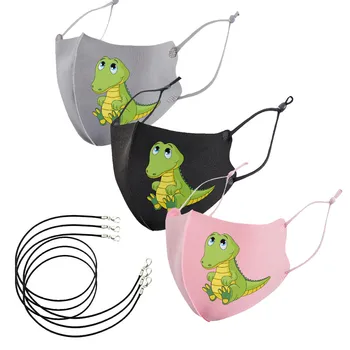 

Cartoon Dinosaur Printed Kids Face Mask Reusable Washable 3D Mask Adjustable Breathable Fabric Mask For Children Mascarillas
