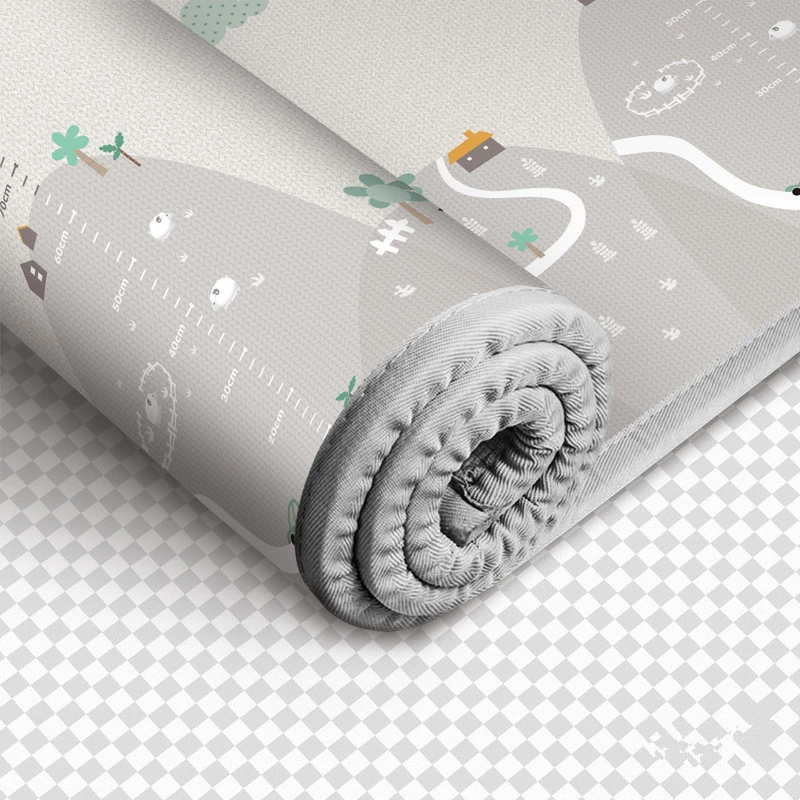 200*180cm Baby Double-Sided Non-Slip Crawling Game Pad 1cm Thickness Folding Soft Puzzle Pad Crawling Blanket Environmental