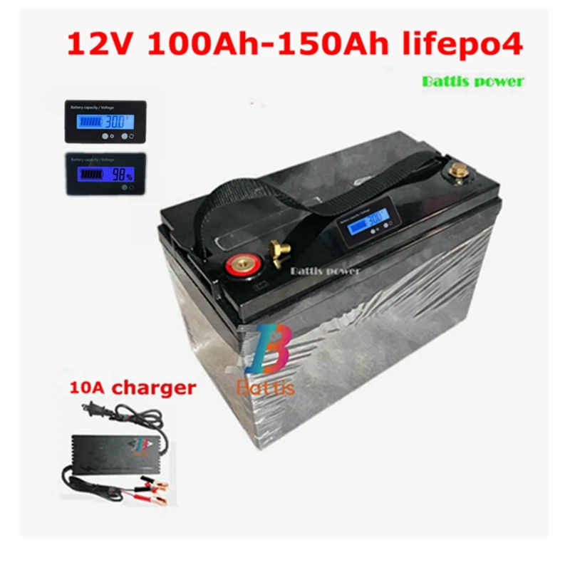 Lifepo4 12 8 v 150AH литиевая батарея 12V 100Ah 120Ah 130Ah для караван инвертор лодки портативная