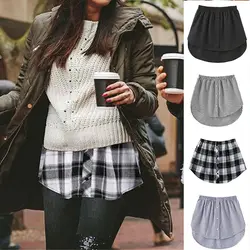 Mini saia camisa extensores destacável underskirt falso camisa cauda ajustável camadas falso superior inferior varredura acessório diy
