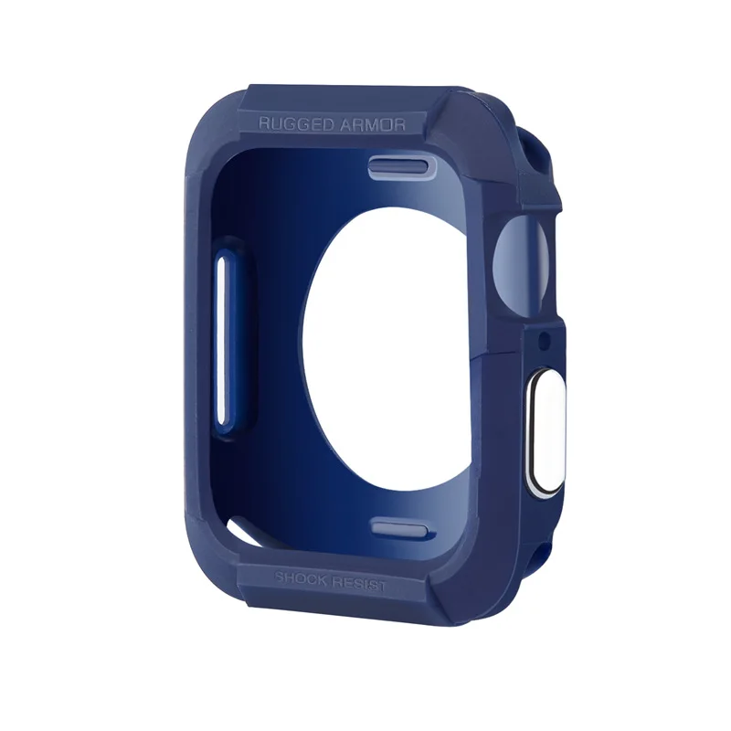 blue Чехол для Apple Watch 5 4 3 2 1 чехол 44 мм 40 мм iWatch защитный чехол 42 мм 38 мм Iwatch6 Ударопрочный Мягкий чехол 40 мм 42 мм 44 мм - Цвет: blue