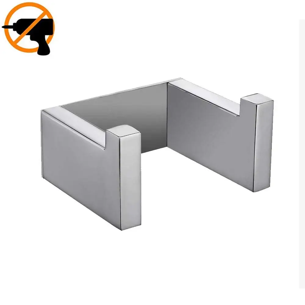 

SUS 304 Stainless Steel Towel Hook Self Adhesive Chrome Finish Coat Hook Robe Cloth Hook for Bath Kitchen,No Screw