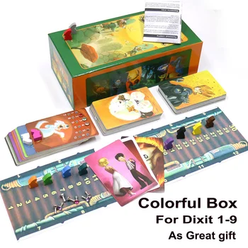 

2019 obscure dixit board game deck 1+2+3+4+5+6+7+8+9 cards game wooden bunny Russian and English rules for home party fun