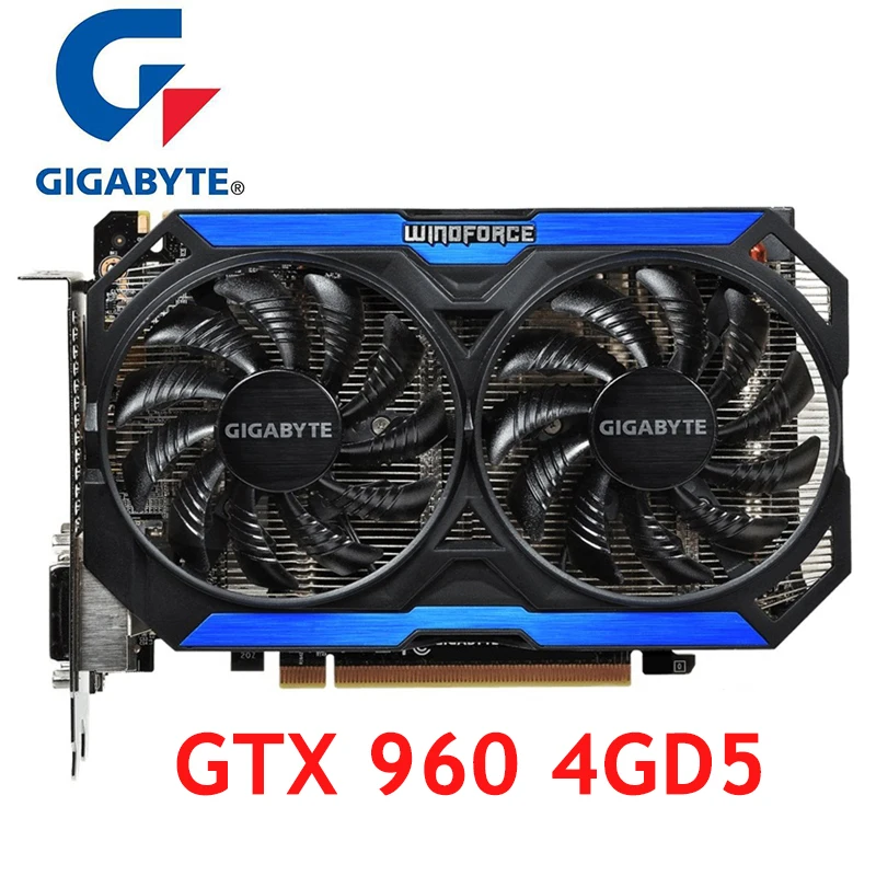 GIGABYTE GPU GTX 960 4GD5 видеокарты 128 бит GM206 GDDR5 видеокарта для NVIDIA карта Geforce GTX960 4 Гб GV-N960OC-4GD