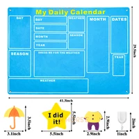 70Pcs/set My Daily Calendar Felt Board Day Month Season Schedule Time Plan Chart Early Education Good Habits for Children 2
