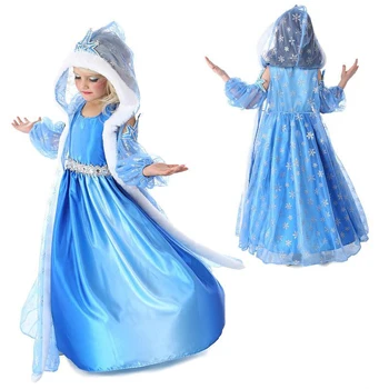 Платье для девочек с героями мультфильмов; платье принцессы Снежной Королевы; платья Эльзы; костюм Анны; одежда для малышей; детская одежда с юбкой-пачкой - Цвет: DS004-Blue