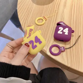 

Laker No. 24 Basketball Jersey Protection Cover Soft Shockproof Silicone Wireless Bluetooth For Apple Airpods 1/2 Case