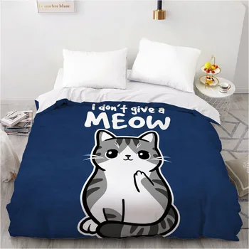 

3D Quilt Covers and Pillowcases Bedding Set 3 Piece Duvet Cover Sets Comforter Case Cartoon King Double Queen Size Linens Bed