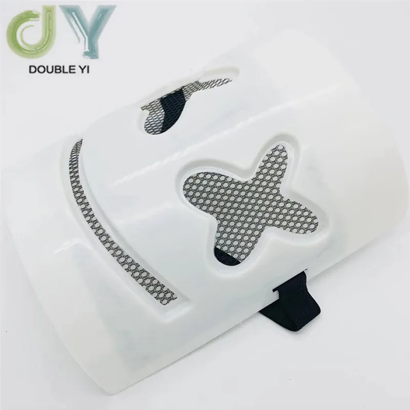 Экологически чистая пластиковая маска для хеллоуина Marshmallow DJ головной убор бар светодиодный маска