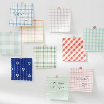 

200pcs Checks Carnival Series Memo Pad Kawaii Daily Background Decorative Notes Memo Notepad School Office Supply Stationery