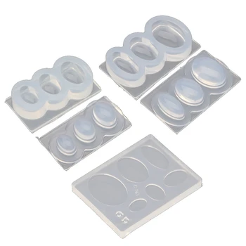 

3Pcs Resin Geometric Oval Pendant Molds Hollow Quicksand Ellipse Mold 3D Hollow Oval Ellipse Molds Jewelry Making Tools