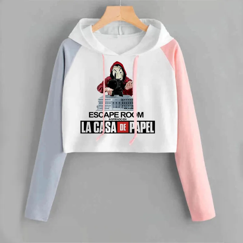 ZYZTOP женские толстовки La Casa De Papel Модные Цветные повседневные осенние Harajuku пуловеры с капюшоном и длинным рукавом Женская толстовка