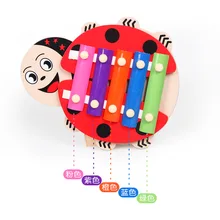 Деревянный мультфильм насекомых пять-тон стук пианино игрушка красочная коробка упаковка Обучающие Дети интерес обучение экологически Fr