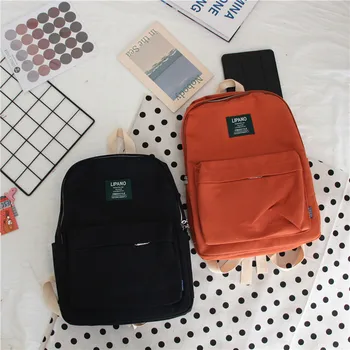 

Brand Design 2019 Ins Girls Canvas Bag chic Simple Joker Campus Korean High School Students Backpack Female Backpack