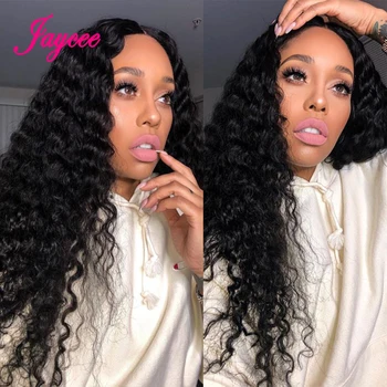 Brazilian Deep Wave Bundles With Closure 4*4 Tissages Bresilien Human Hair Extensions Brazilian Hair Weave Bundles with Closure 6