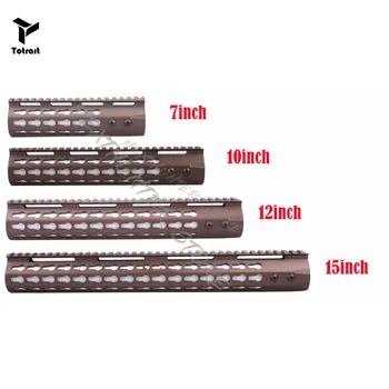 

7/10/12/15 Inch AEG M4 M16 AR15 Free Float Quad Rail Handguard Picatinny Rail with steel Barrel Nut for Hunting