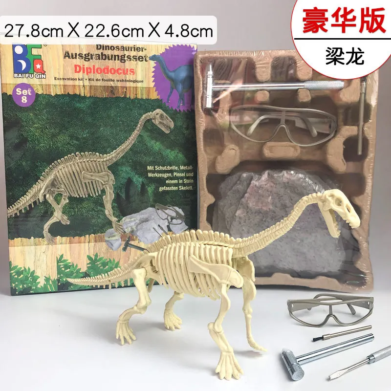 Crianças diy escavação escavação dinossauro fósseis colorido pedra preciosa  escavação arqueológica puzzle jogo brinquedos para crianças presentes -  AliExpress