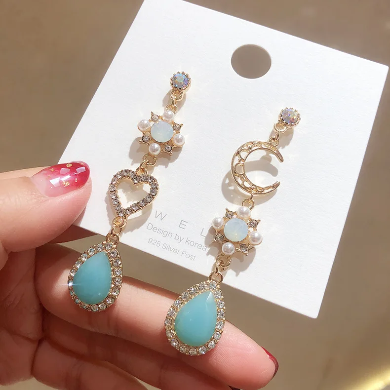 Красивые серьги с Луной любви дворцовый ретро стиль ювелирные изделия барокко