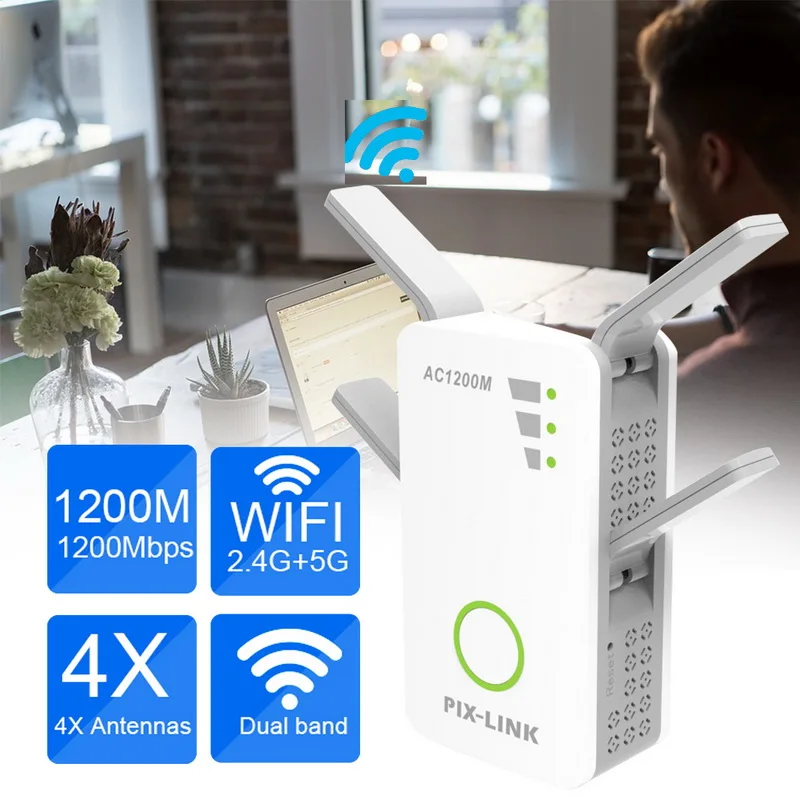 2 4G/5G Wi Fi ретранслятор усилитель сигнала двухдиапазонный AP 1200 Мбит/с беспроводной