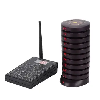 

SU-680 1 to 30 Restaurant Wireless Call Pagers 433.92MHZ Restaurant Paging System Queuing Calling System Coaster Pager 100-240V