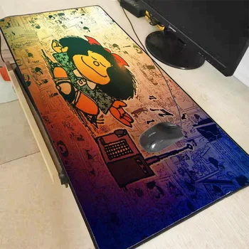 

XGZ Cartoon Mafalda Large Gaming Mouse Pad Natural Rubber PC Computer Gamer Mousepad Desk Mat Locking Edge for CS GO LOL Dota