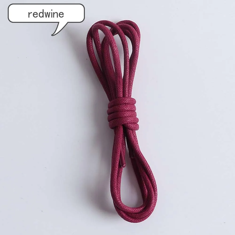 redwine 1 пара Вощеные хлопковые круглые шнурки для ботинок кожаные водонепроницаемые шнурки Мужские Простые Ботинки Martin шнурки длина шнурка 80 см - Цвет: redwine