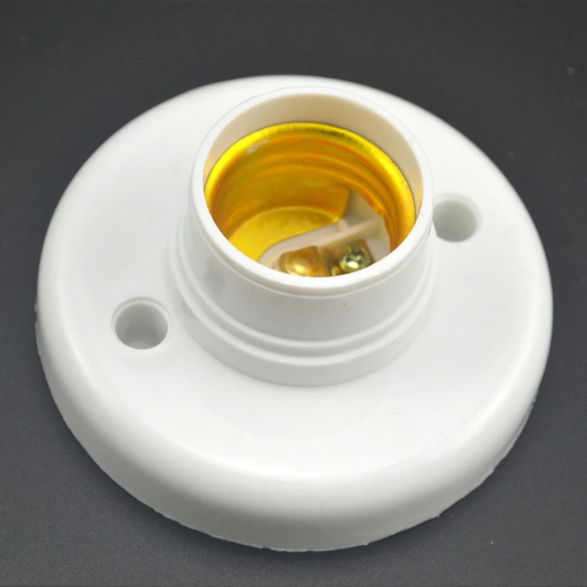 

Plastic Desktop Lamp Base 250V 6A Copper Base Holder E27 Screw Base Round Bulb Socket Holder for LED Night Light Germicidal Lamp