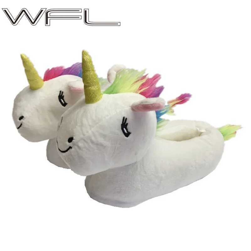 WFL женские тапочки милые 3D Животные олень мягкая подошва пушистые домашние