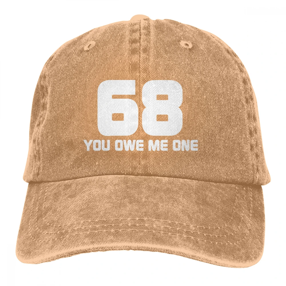68 You Owe Me One Casquette черные унисекс Мужские Женские джинсовые бейсболка с ремешком кепки Регулируемая шляпа для гольфа папа - Цвет: Хаки