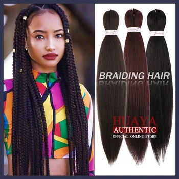 

HUAYA 24 Inch 100g Kanekalon Hair Braid Straight Pre Stretched Synthetic Purple Pink Green Hair Extension Jumbo Braid