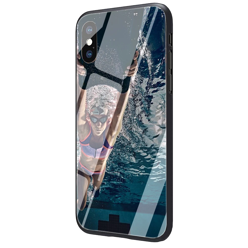 Прекрасный чехол для телефона из закаленного стекла для бассейна iPhone 5 5S 6 6S Plus 7 8 Plus X XS XR 11 Pro Max - Цвет: G7