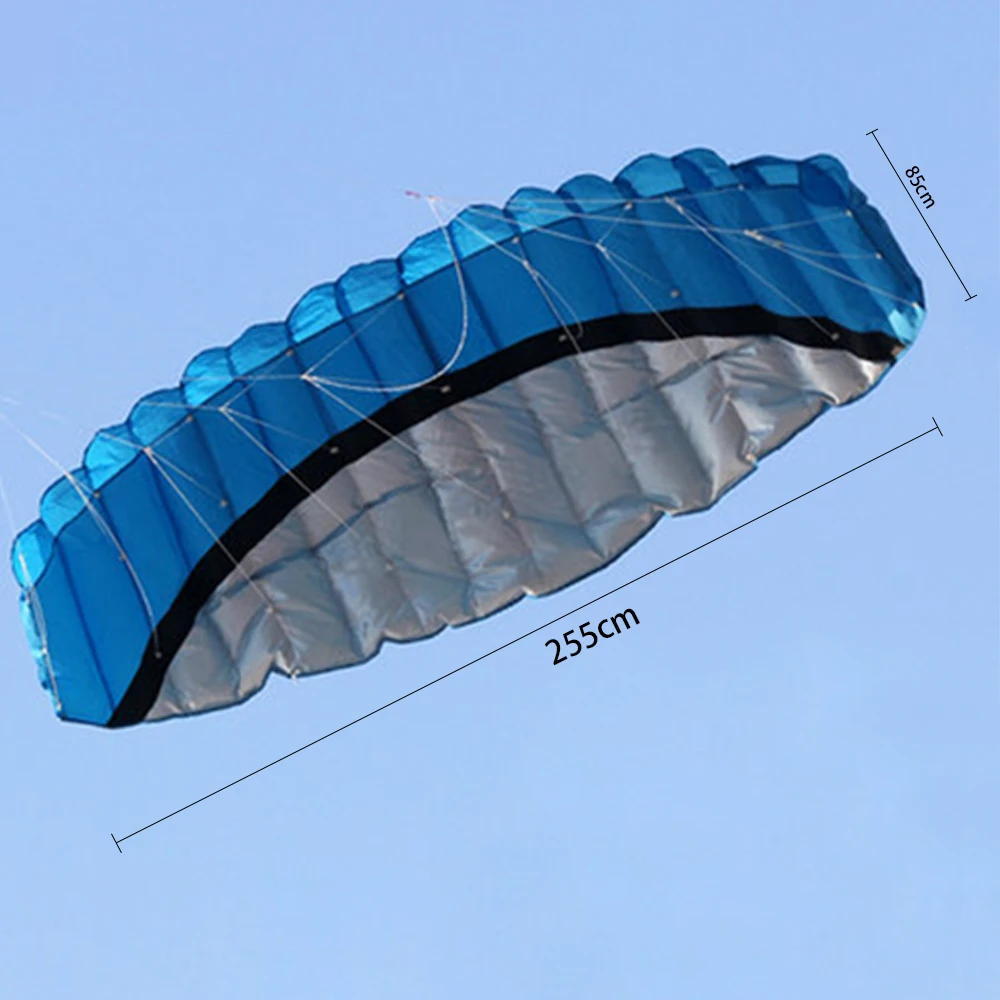 2,5 м двойное парашютирующее крыло воздушный змей мощная оплетка парусный спорт дети взрослые парапланеризм дети Kitesurf пляж Kiteboard Летающий Flying детская игрушка