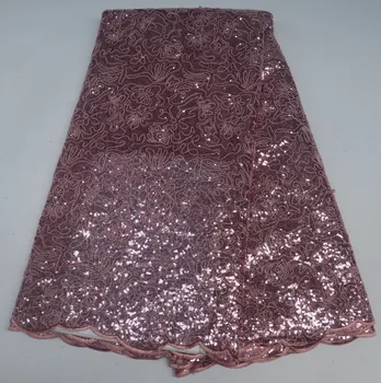 

African Tull Lace with Sequins High Quality Nigerian Net Lace Fabric Sequins Lace Fabrics for Women Dress