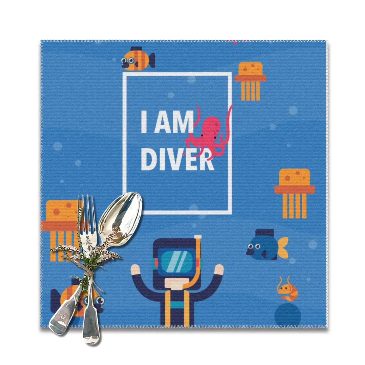 Столовые приборы для обеденного стола CoastersI Am Diver подводный полистер чашка кофе настольные коврики для кухни 6 шт. домашний декор