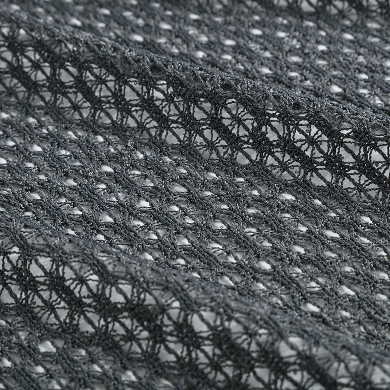 KT00142 полиэстер ткань черный для осени кардиган полый трикотаж швейный материал 50*150 см/шт