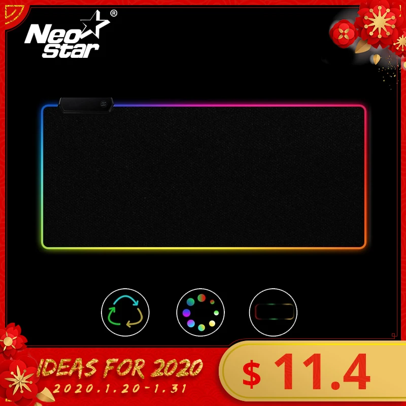  RGB LED Mouse Pad Large mouse pad USB Wired Lighting Gaming Gamer Mousepad Keyboard Non-slip Colorf