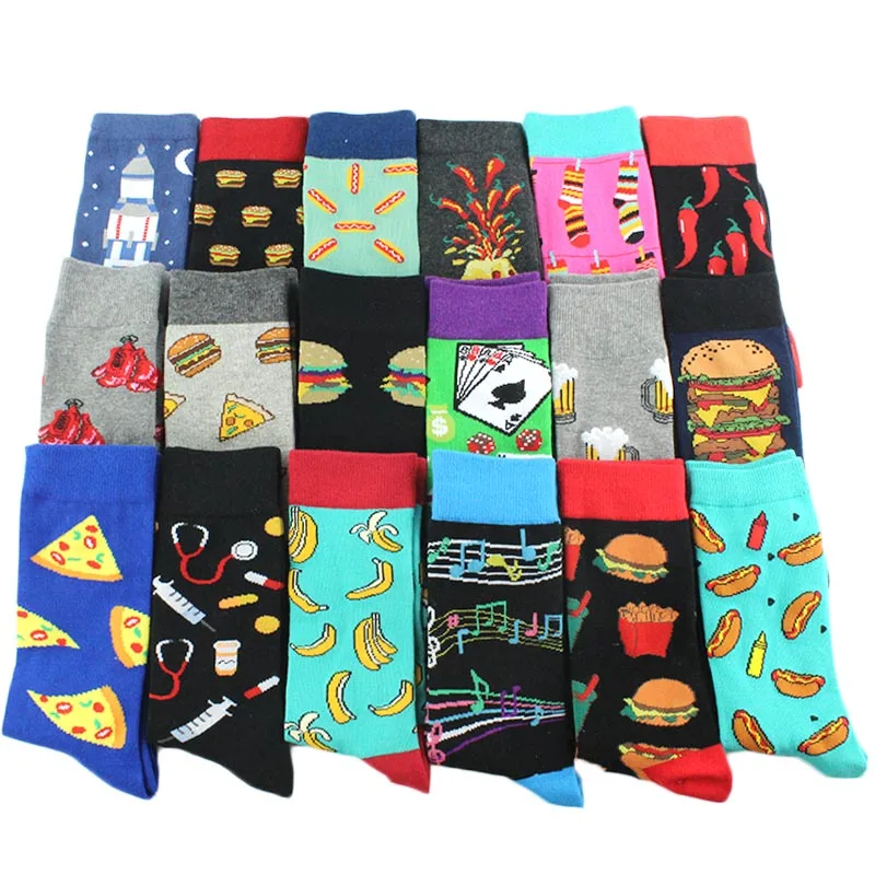 Tier-Mops-Elefanten-Lionu-Lustige-Socken-M-nner-Chili-Hamburg-Pizza-Crew-Socken-Harajuk-Neuheit-Geschenk(4)