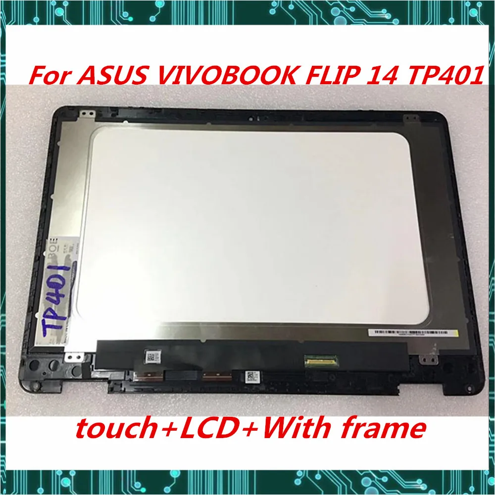 Для ASUS VIVOBOOK FLIP 14 TP401 TP401N жидкокристаллический дисплей с сенсорным экраном в сборе edp 30 контактов FHD 1920*1080 тестирование