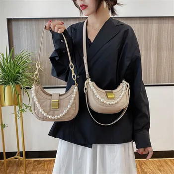 

Mini Bag Women's Bag 2020 New Fashion Women's Net Red Fashion Pearl Shoulder/Crossbody Bag Western Style All-match Underarm Bag