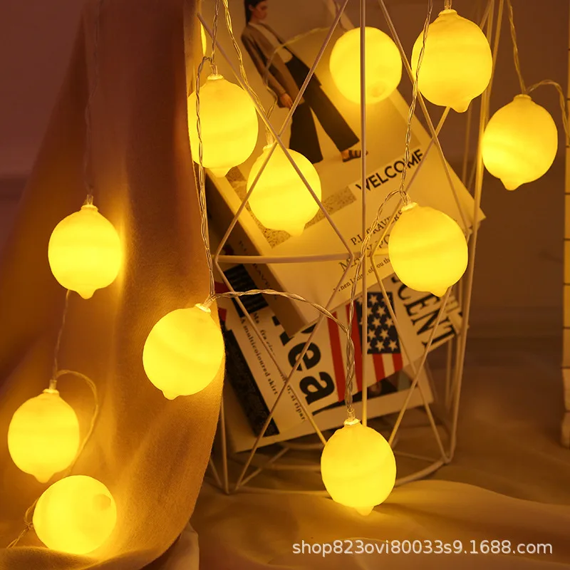 

LED Lemon Lamp String Festival Decoration Small Colour Lamp Net Red garland led string lights fairy lights