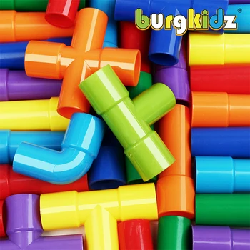 

BURGKIDZ DIY Water Pipe Building Blocks Toy Enlightening Pipeline Construction Brick Educational STEM Designer Toys For Children